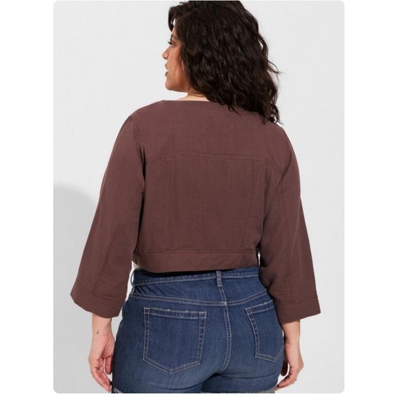 TORRID NWT Double Gauze Cropped Collarless Jacket 0700 - Picture 4 of 6